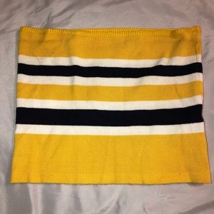 Yellow striped tube top!!